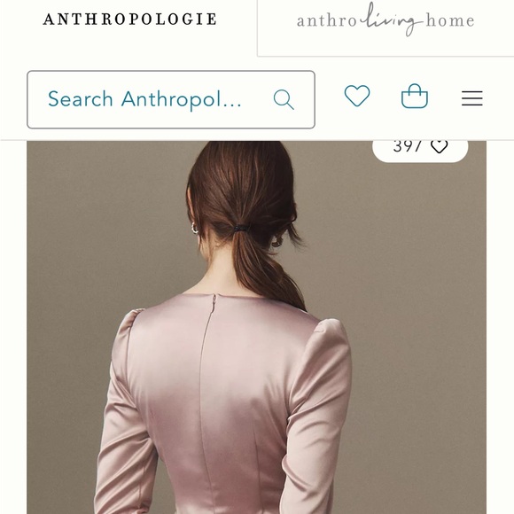 NWT BHLDN Sabrina Stretch Satin Long-Sleeve Mini Dress, color: taupe. - Picture 5 of 5